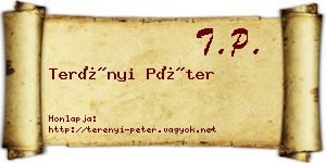 Terényi Péter névjegykártya