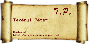 Terényi Péter névjegykártya